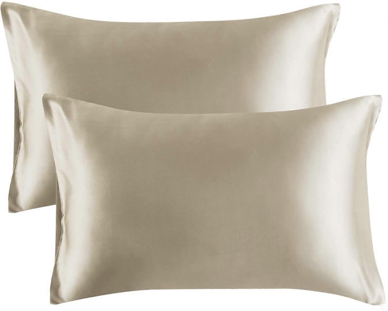 Fronha de cetim para cabelo e pele, 2-Pack - Caixas de travesseiro de tamanho padrão - Capas de almofada de cetim com fechamento de envelope