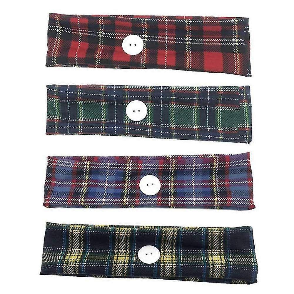 Running Headband - Wide Hairbands With Button For Elastic Facemask Holder TR131