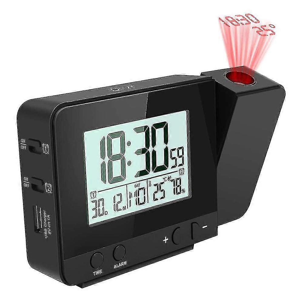 Projection Alarm Clock, Large Font 180  Rotatable Projection Clock