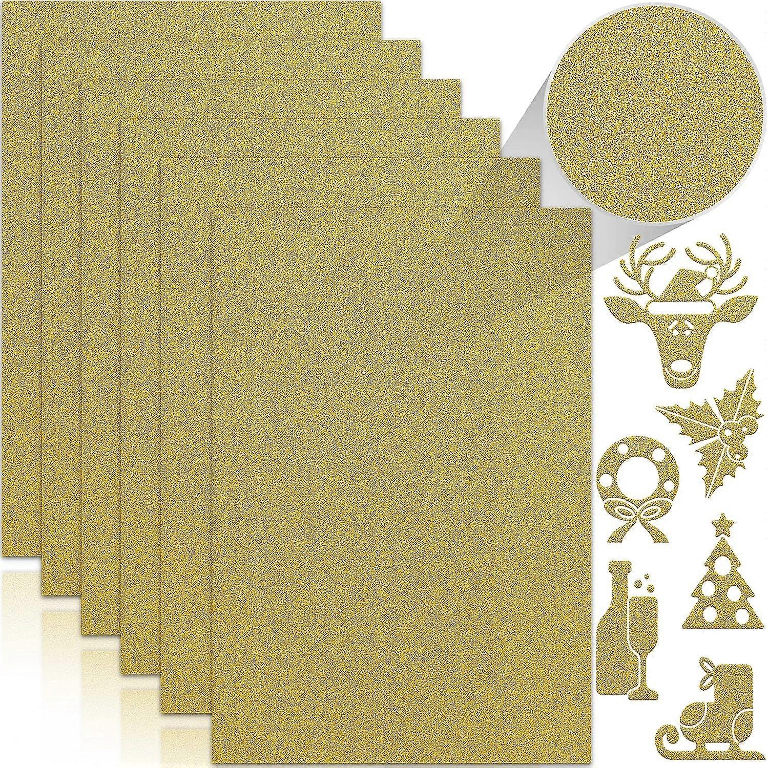24 Sheets Gold Glitter  Paper, A4 Premium Sparkly Paper for Scrapbook, DIY Projects, Party