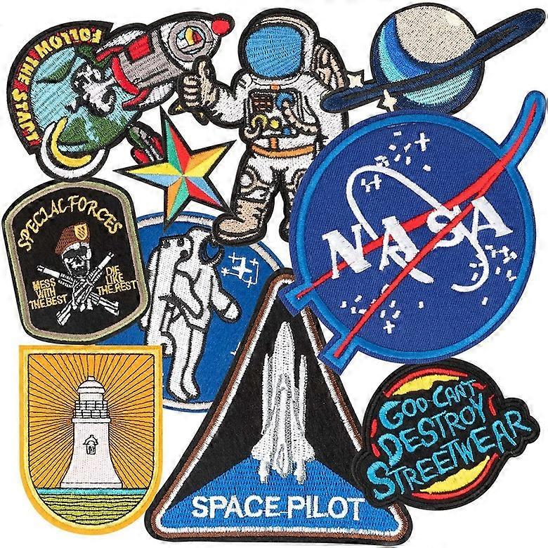 10pcs Planet Astronaut Patch Entzückende gestickte Patches Cartoon Stickerei Patch