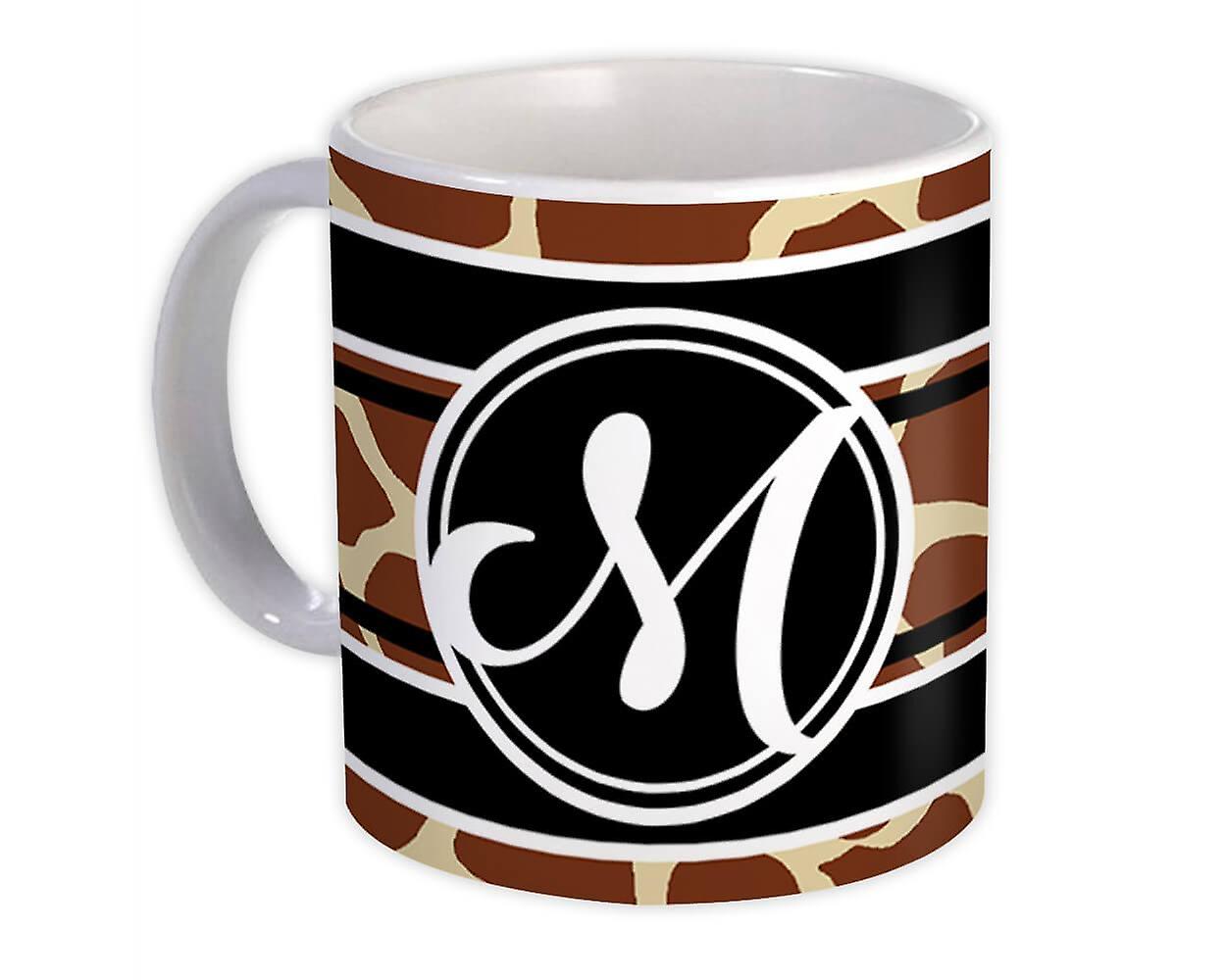 Gift Mug: Monogram Letter M Giraffe
