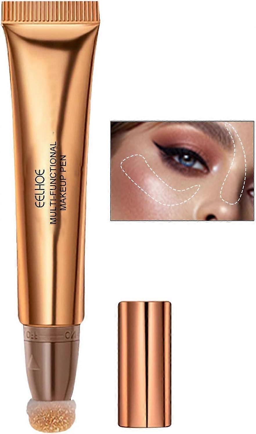 Bronzer Stick - Net Natural Matte Finish Liquid Contouring Highlighter Blusher Stick cu aplicator de pernă, stilou de machiaj multifuncțional pentru corp