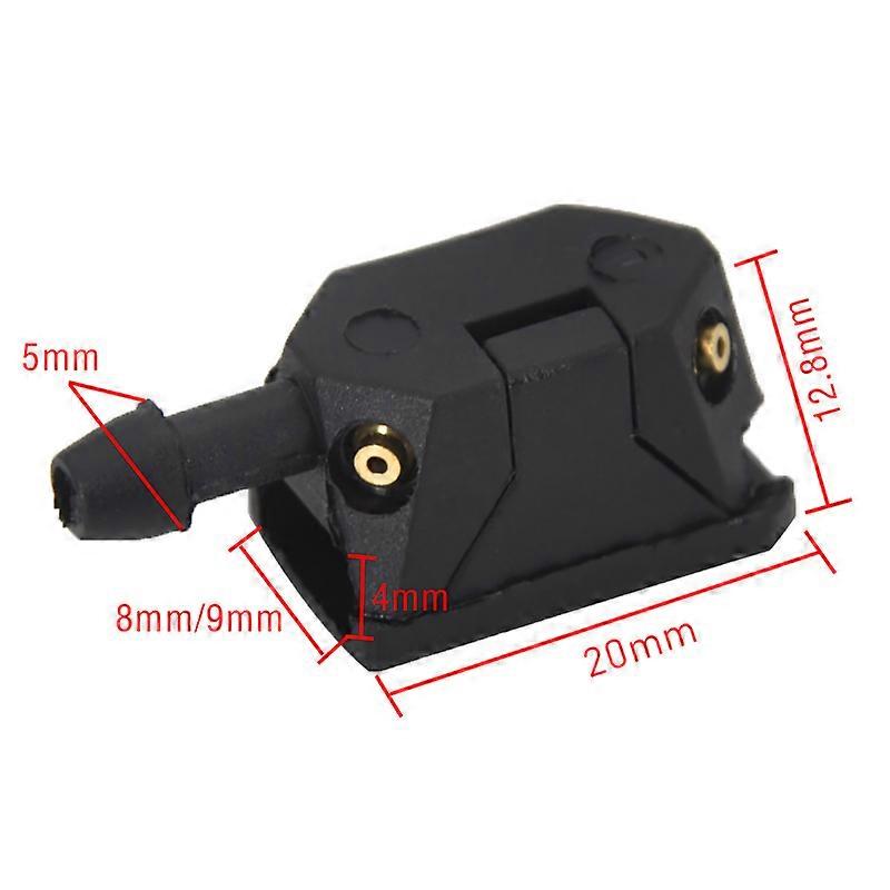 Auto-Scheibenwischerblatt-Waschsprühdüse, einstellbares 4-Wege-Upgrade, installiert auf 8 mm 9 mm Arm, Autozubehör