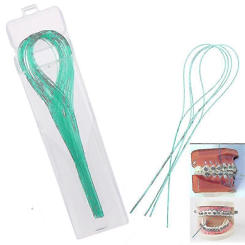 50pcs Dental Floss Threaders Teeth Holder Between Orthodontic Braces Bridge