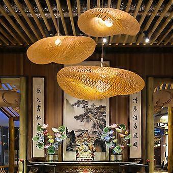 Chinesisch LED Rattan Kronleuchter Runde Vogelnest Haus Strohhut Bambus  Lampe Bambus Kunst Restaurant Hotel Zuhause Dekorative Leuchten | Fruugo DE