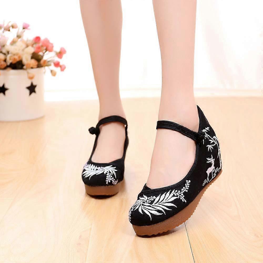 女性の中国の民族刺繍ハイヒールエレベーターチャイナドレスシューズトナカイ