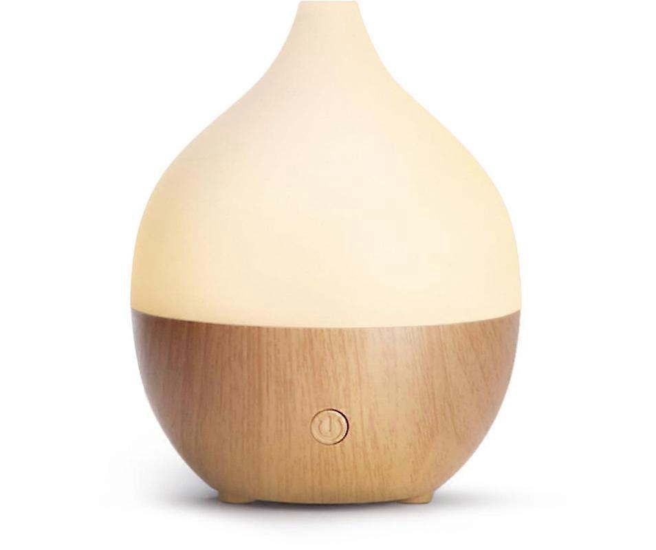 Aroma Diffuser, 100 ml, with automatic switch-off function, small ultrasonic aromatherapy diffuser for essential oils, warm white light, white, wood g