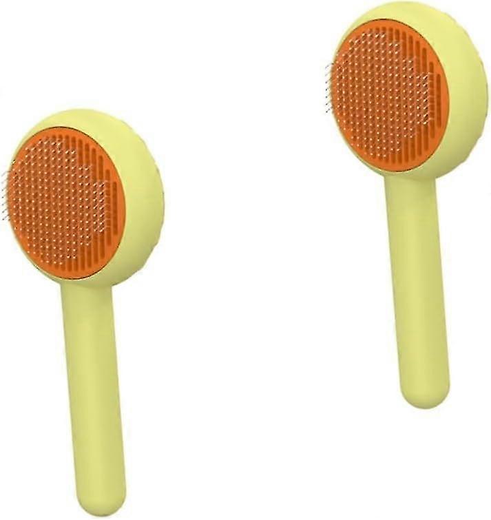 2pcsペット猫コームキャットボール犬脱落ブラシペットグルーミングブラシ家庭用掃除用品犬