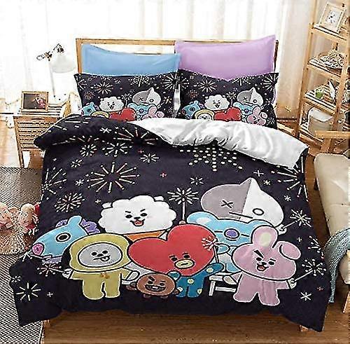 3d Army Bts Sängkläder Set Påslakan Täcktäcke Kudde Fodral ((ingen täcke) (Kalifornien King)