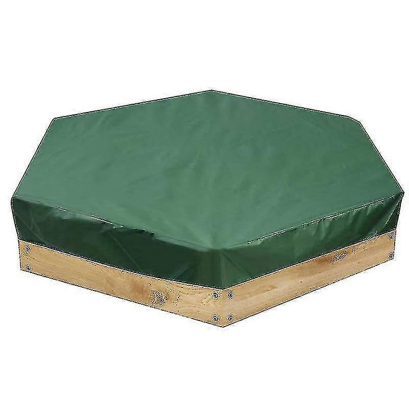 Sandbox Cover, Waterproof Dustproof Sandpit Pool Cover Protection Hexagon Green Sandbox Cover With Drawstring