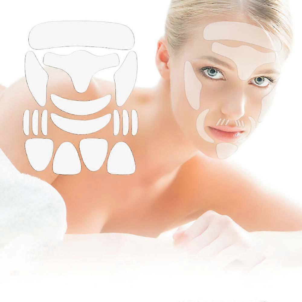 16pcs Reusable Anti Wrinkle Face Pad Forehead Neck Eye Patches Set