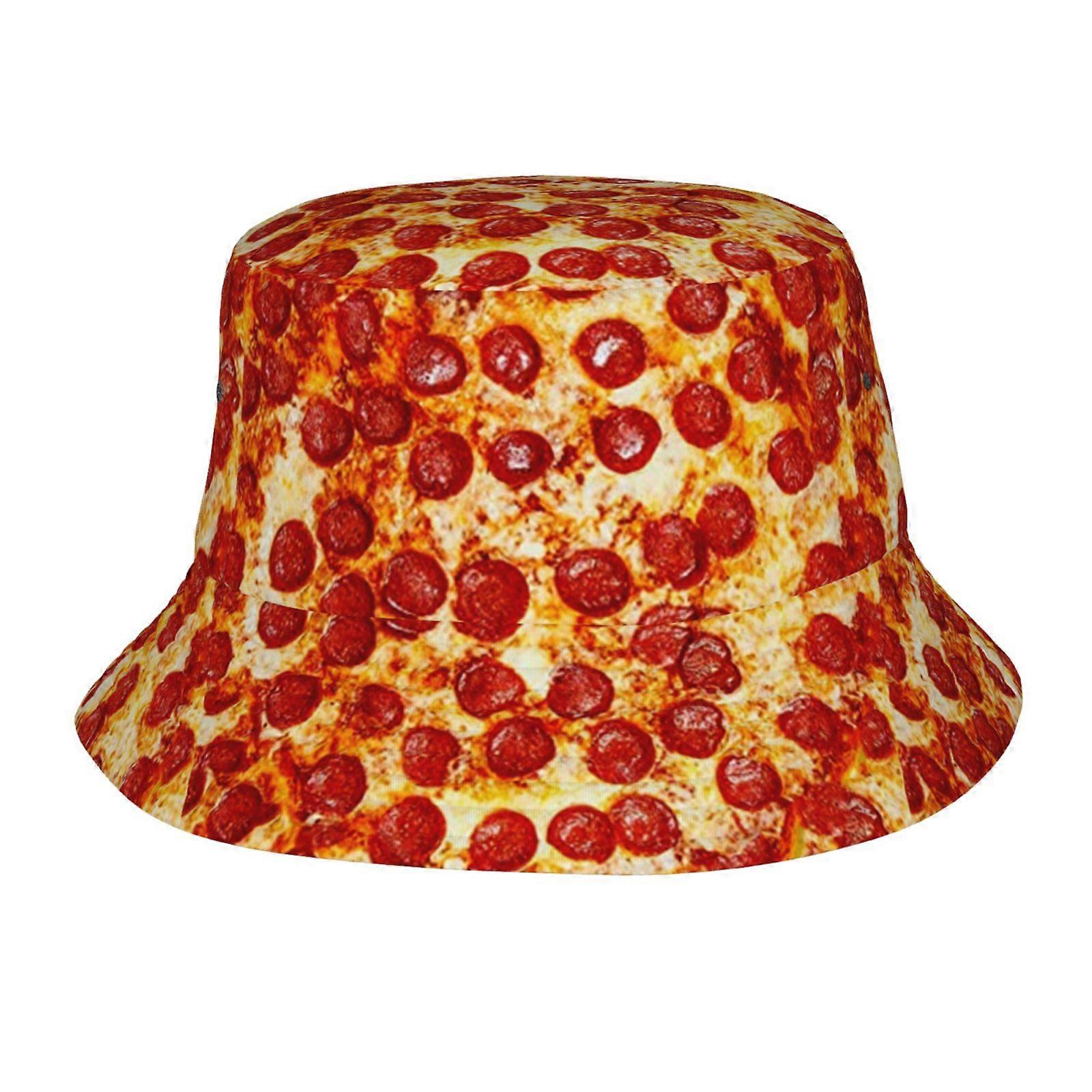 Réaliste Pizza Nourriture Bucket Hat Pour Femmes Hommes Chapeaux De Soleil Plage Casquette De Pêche Unisexe Voyage En Plein Air Casquettes
