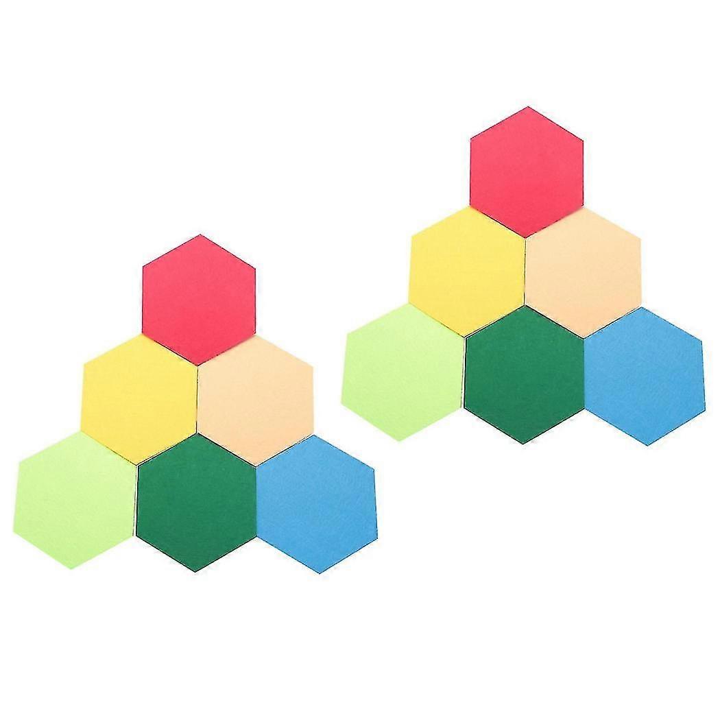 12 Pack Hexagon Felt Pin Board Self Adhesive Bulletin Memo Photo Cork Boards With 12 Pushpins 5.5 X