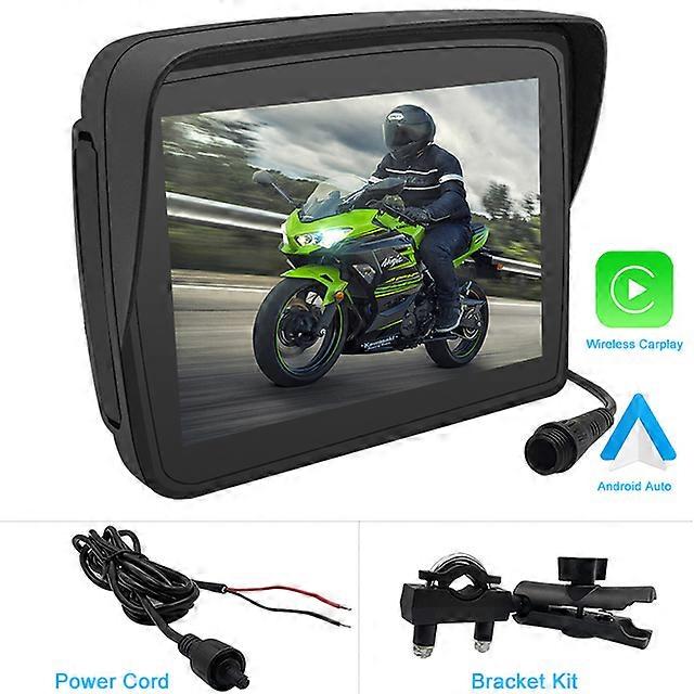 5 Inch Bluetooth Transmitters Carplay Motorcycle Wireless Apple Bluetooth Transmitters Carplay GPS Navi Android Auto Dual Bluetooth HD Touch Screen Wa