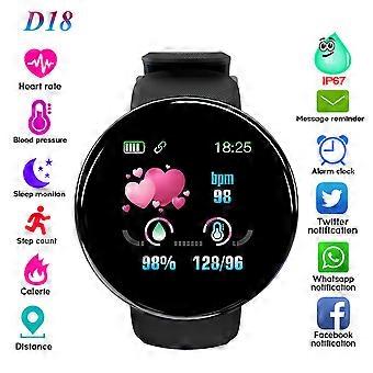 D18 smart bracelet color circle screen heart rate blood pressure sleep monitor step sports smart watch 1.44 inches