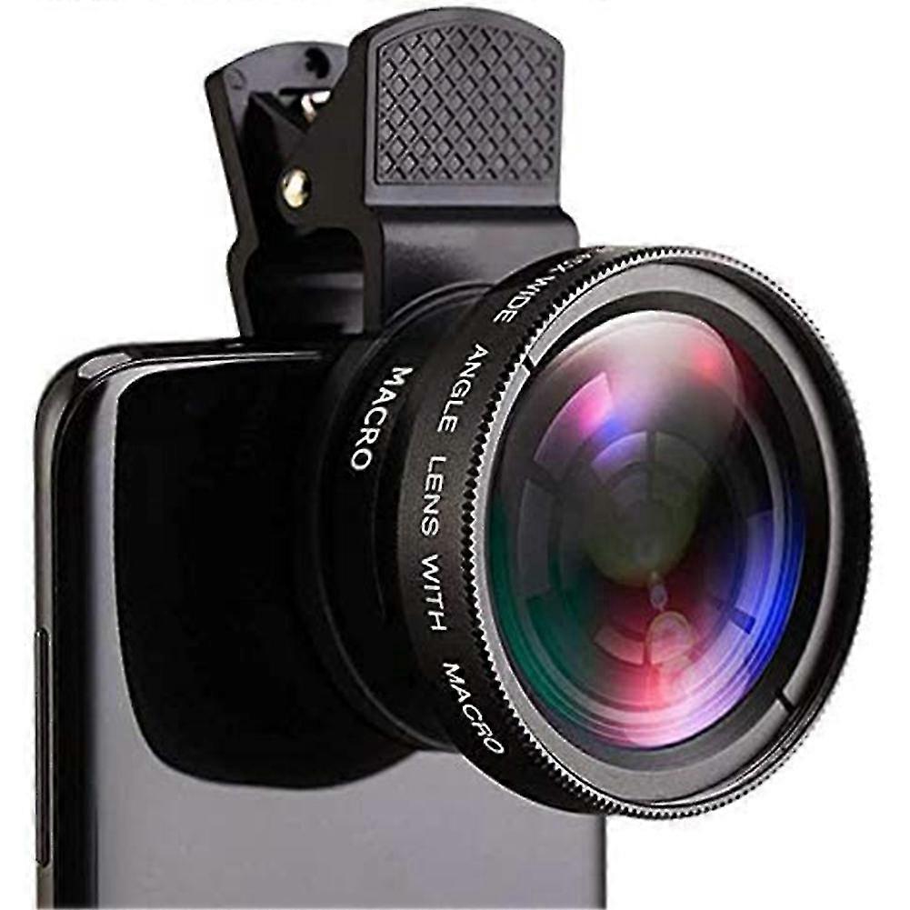 Fish Eye Phone Lens, 0.45x Phone With Hd Camera Lens Macro Clip Lens Wide Angle Lens Lens For Mobil