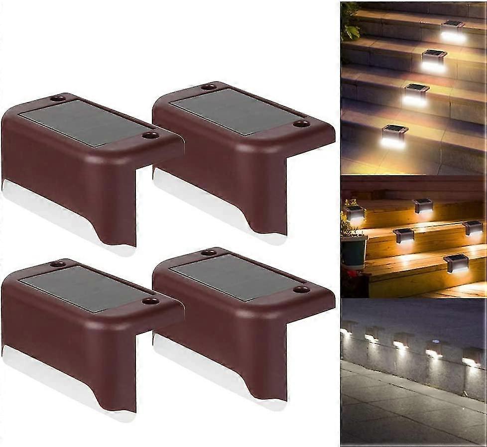 4 Paket Güneş Güverte Işıkları Led Güneş Adım Işıkları Su Geçirmez Çit Işıkları Dış Mekan Adımları Çit için