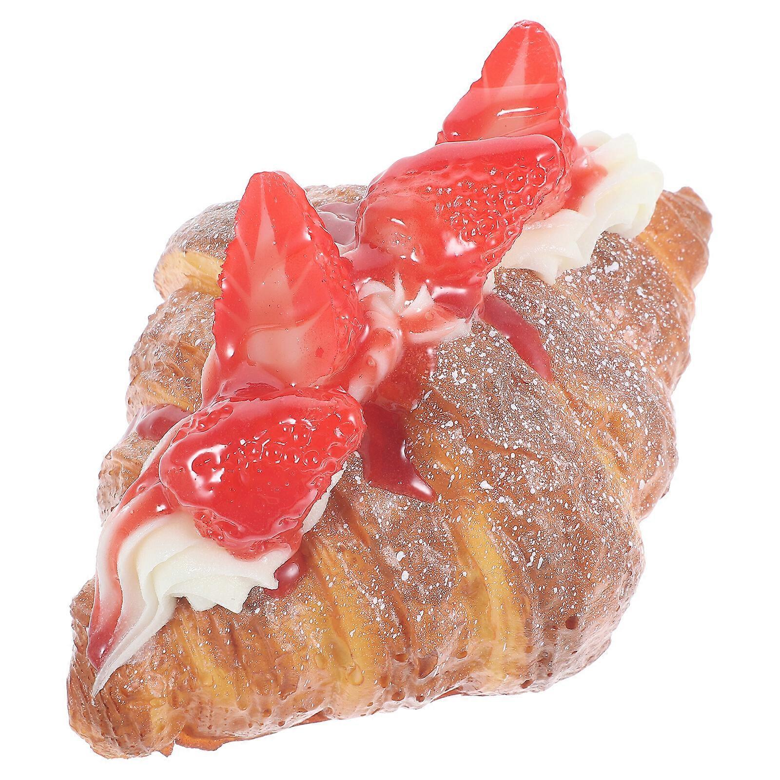 Fake PU Bread Artificial Croissant Bread Model Kitchen Photography Prop