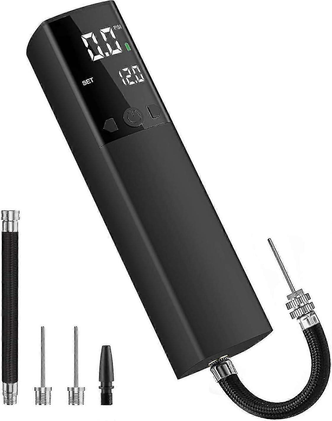 משאבת כדור חשמלית חדשה, משאבת אוויר חכמה ניפוח כדור מהיר נייד עם מד לחץ מדויק ותצוגת LCD דיגיטלית לכדורסל כדורגל