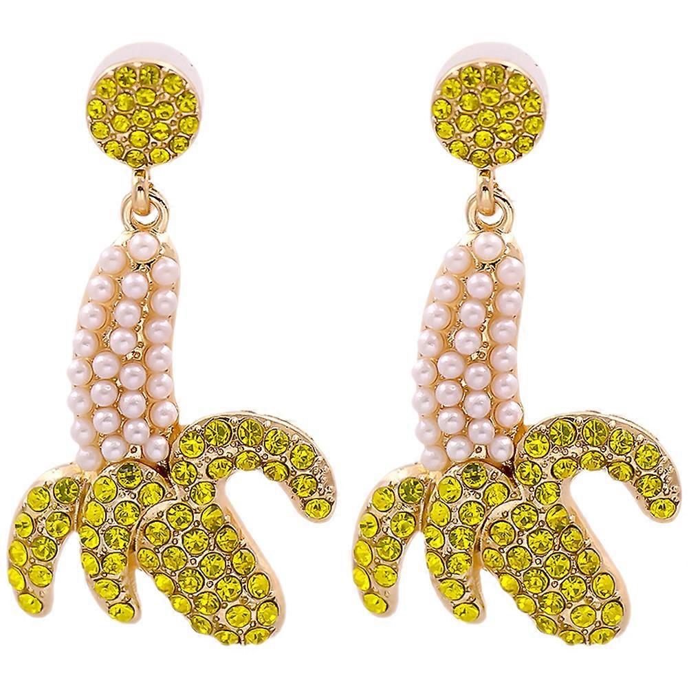 1 Pair Creative Fruit Stud Earrings Rhinestones Ear Studs Earring Jewelries