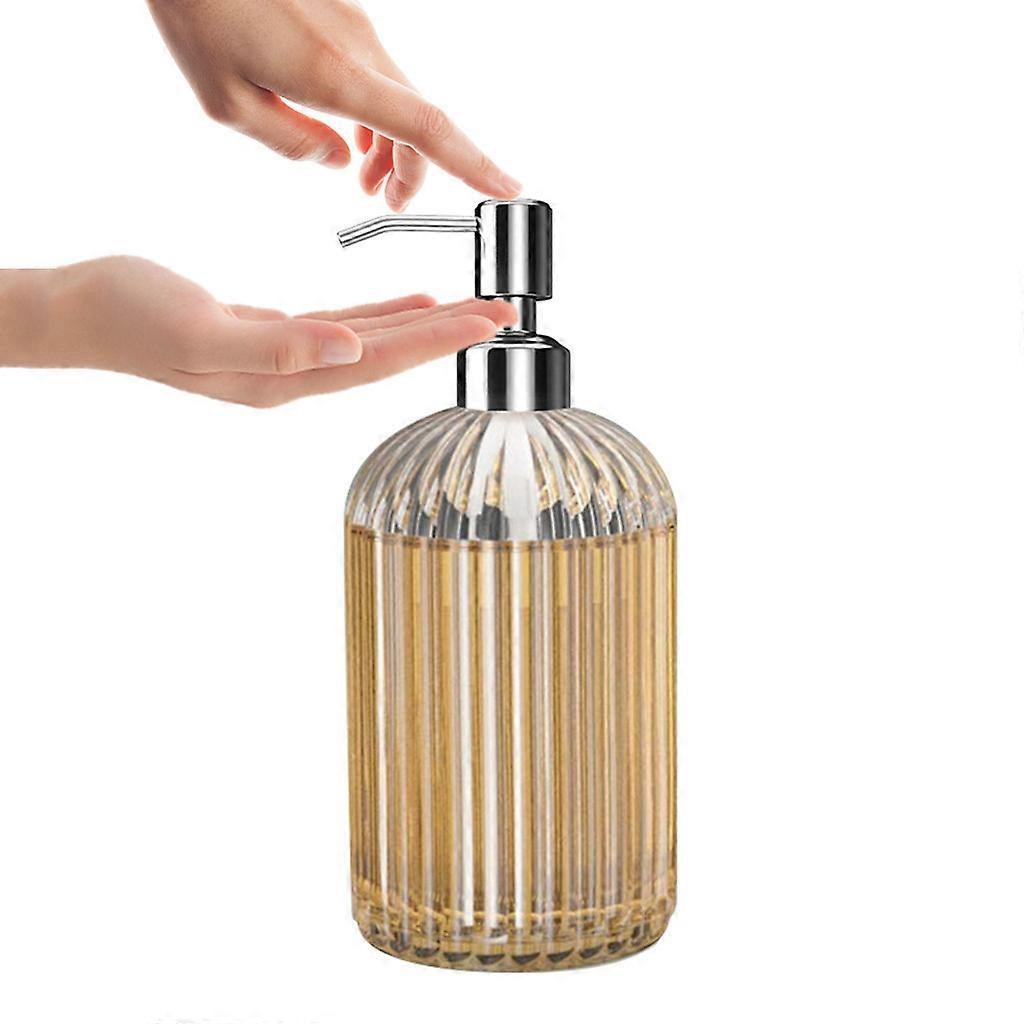 High Quality Large 18oz Manual Soap Dispenser Clear Glass Hand Sanitizer Bottle Containers Press Empty Bottles Bathroom
