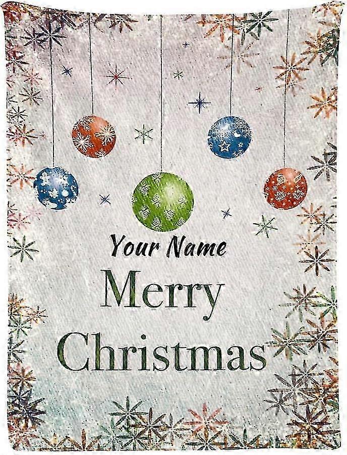 t3169 Cobertor Personalizado Feliz Natal, Cobertor Personalizado com Texto de Nome, Ultra Macio para Sofá-cama Sofá Cobertor, Cobertor bn3169