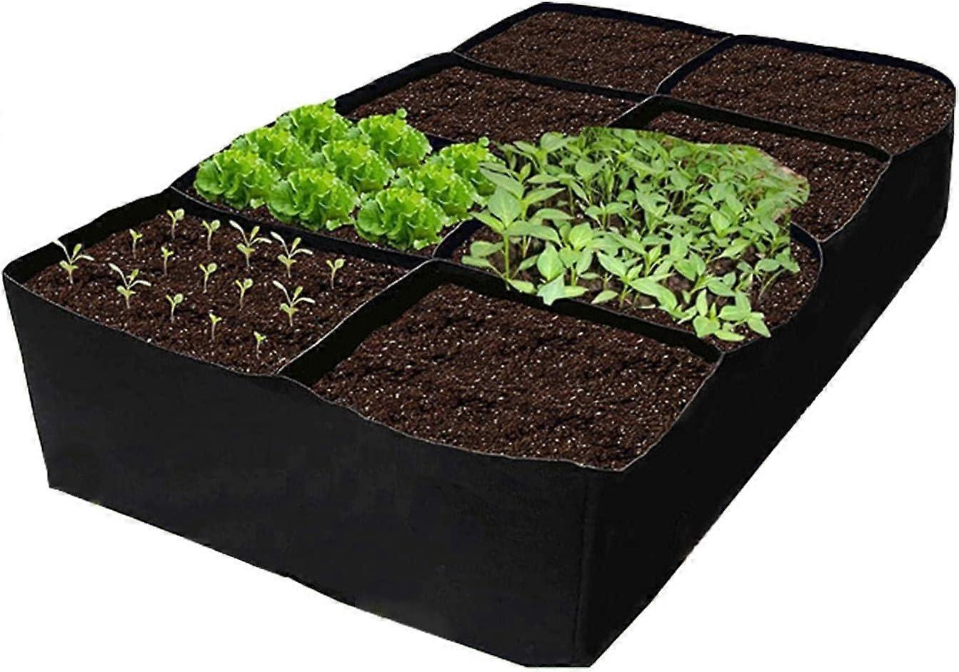 מיכלי שתילה, מצע גידול צמחים בנפח 128 גלון, ציוד לגינה עם 8 רשתות מחיצות לירקות, פרחים, תפוחי אדמה