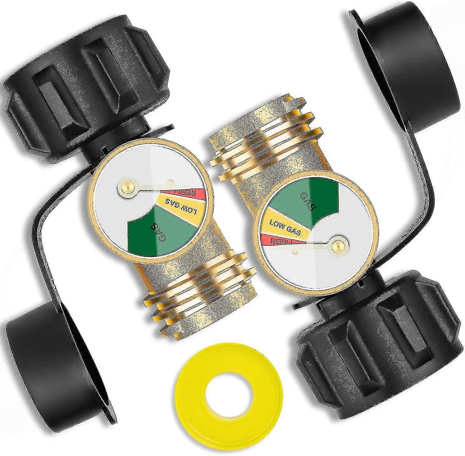 Propane Tank Gauge Gas Leak Detector Gas Pressure Meter Universal Type 1 Connection, 2 Packs (a-1b)