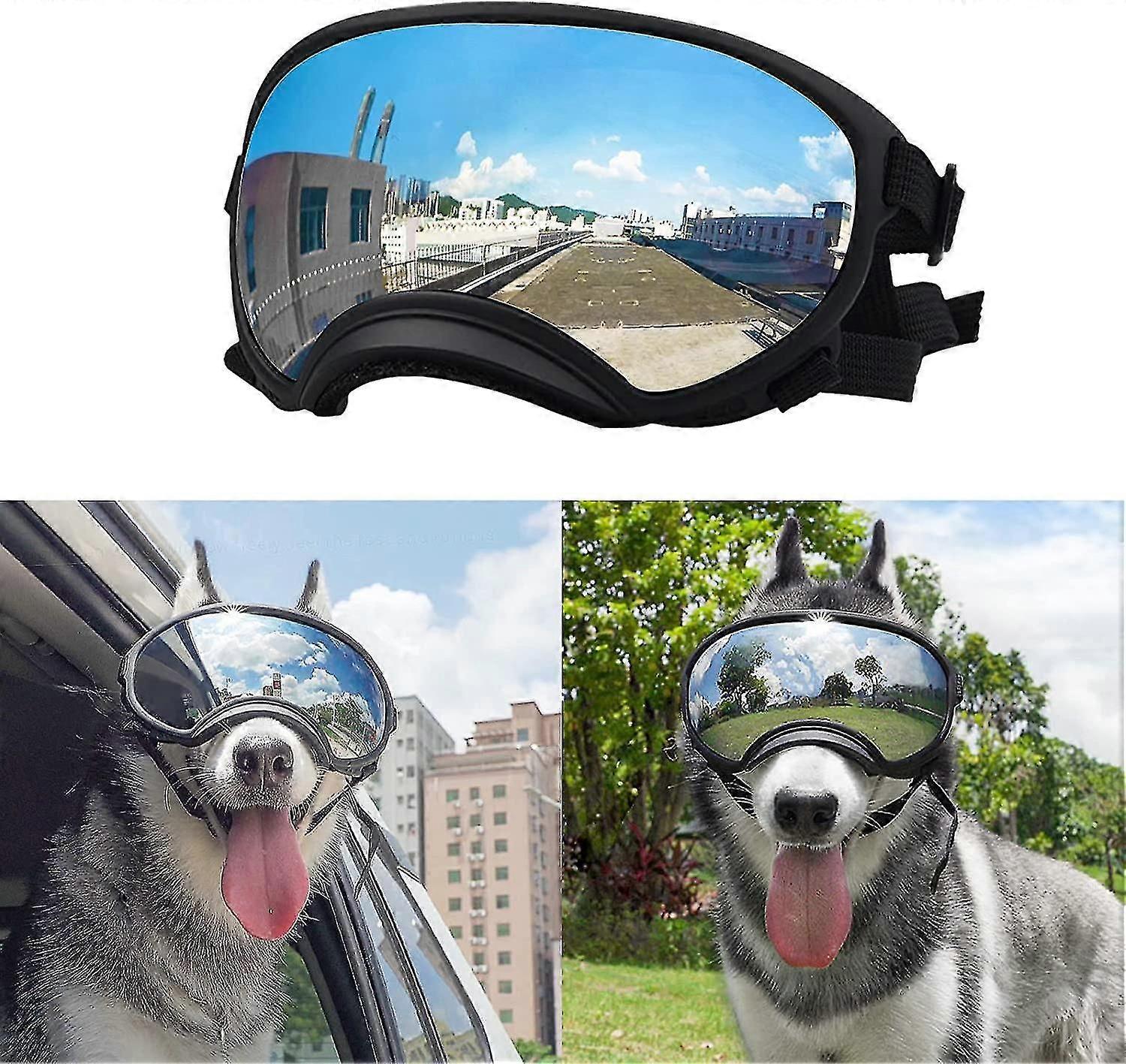 Köpek Gözlükleri Ayarlanabilir Kayışlı Köpek Uv Koruma Güneş Gözlükleri Köpekler Rüzgar Geçirmez Buğu Önleyici Açık Evcil Hayvan Gözlükleri