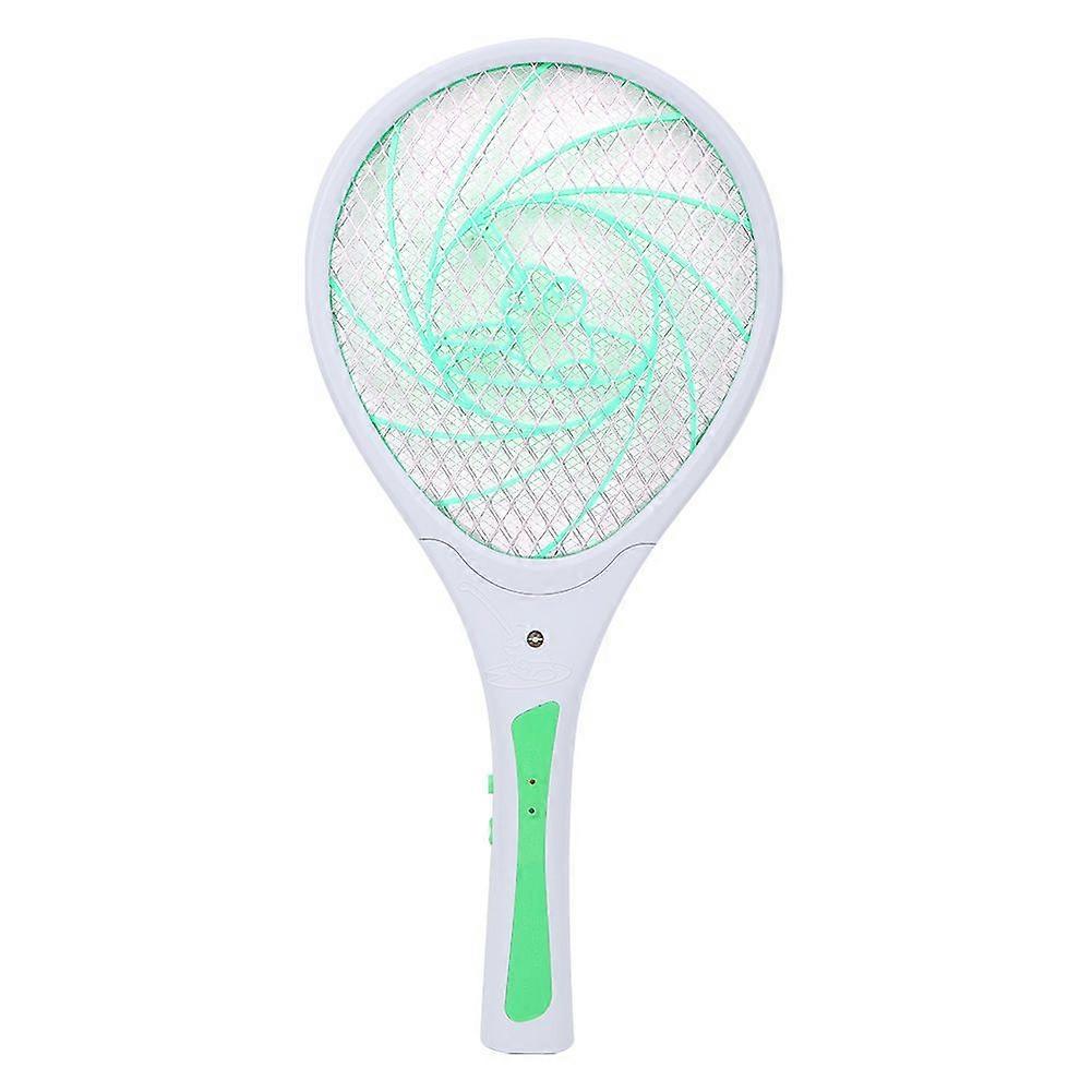 Electric Bug Zapper Swatter Racket Rechargeable Mosquito Fly Killer(Green US Plug)