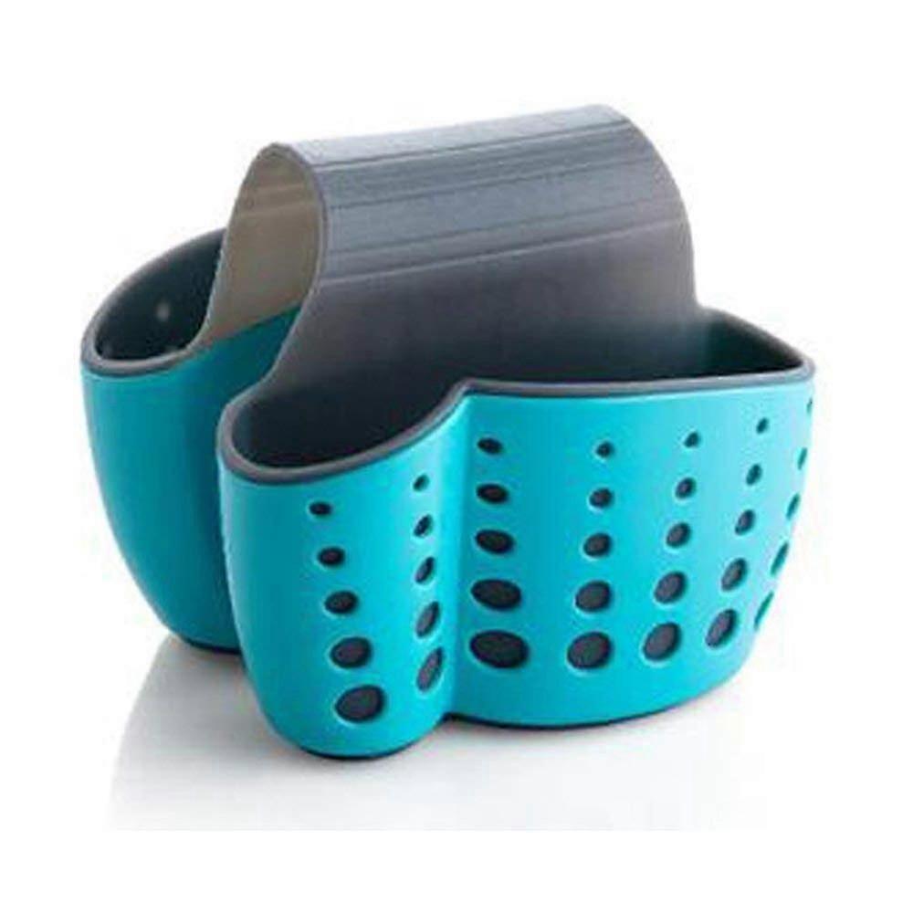 Draining Kitchen Saddle Sink Caddy Sponge Holder For Scrubbers,sponges-plastic,blue,9017
