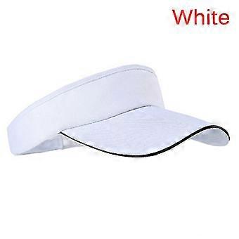Verstellbar Unisex Männer Frauen Glatt Sonnenblende Sport Golf Tennis Atmungsaktive Kappe Hut 1PC Weiß