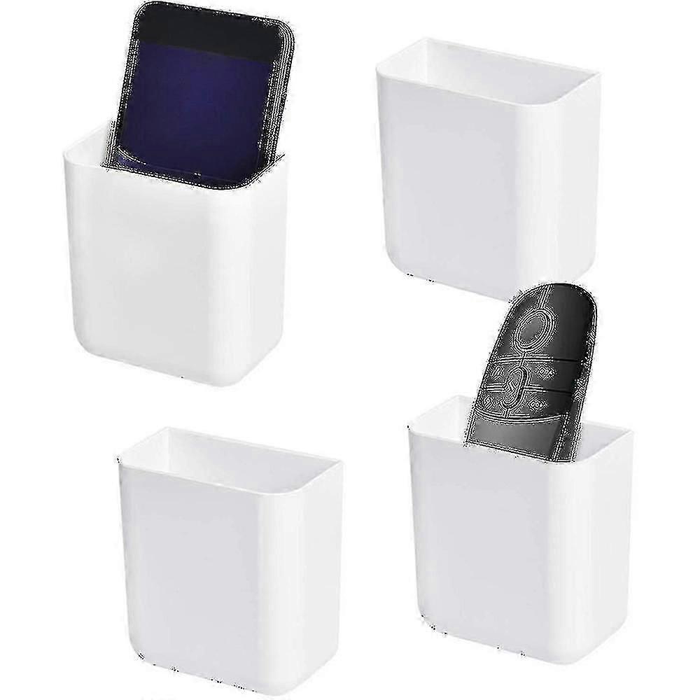 4 Pack Self Adhesive Organizer Storage Box Remote Control Holder