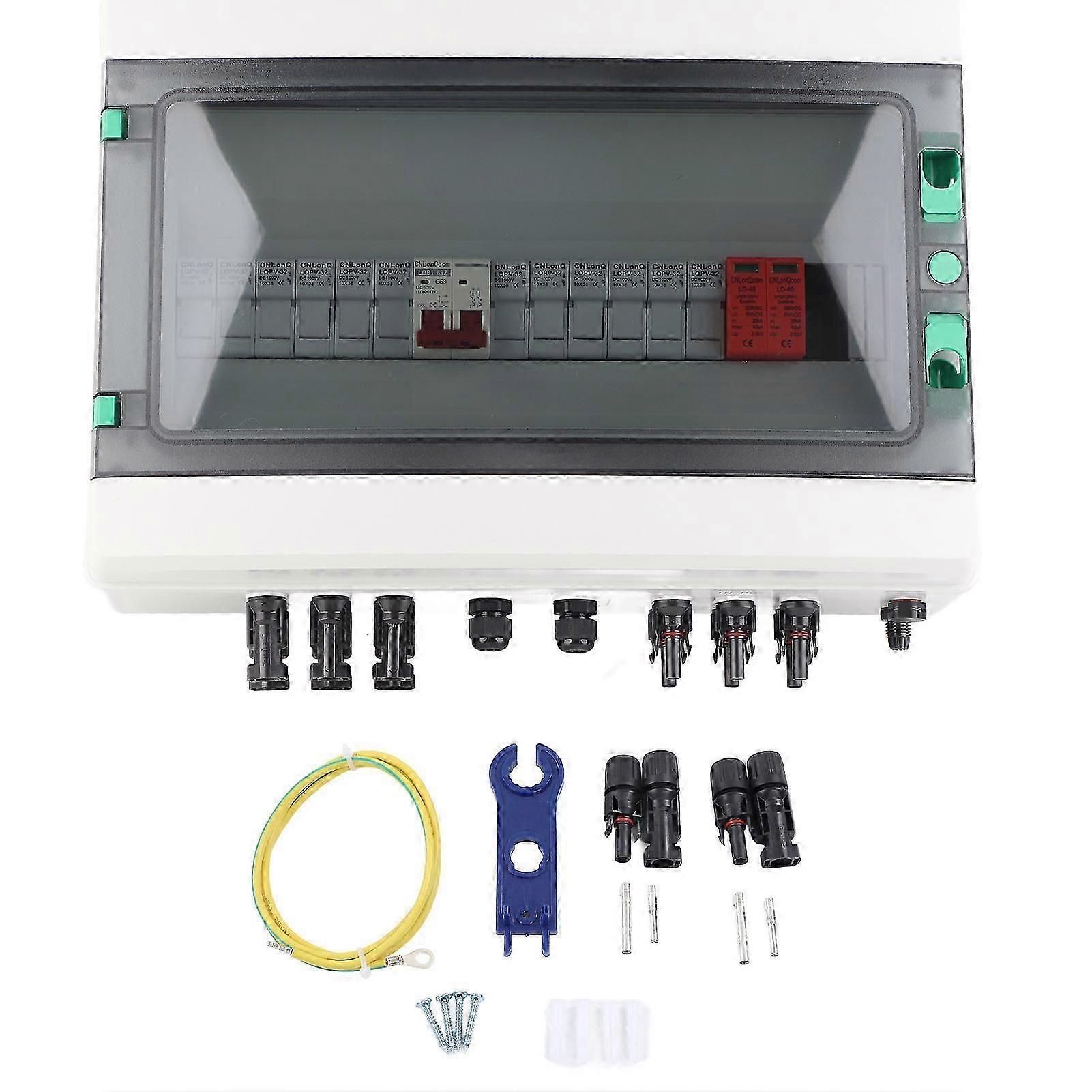 6 String Photovoltaic Combiner Box 6 In 1 Out 10A Fuse Solar Panel PV Combiner Box with Lightning Arrester DC 500V