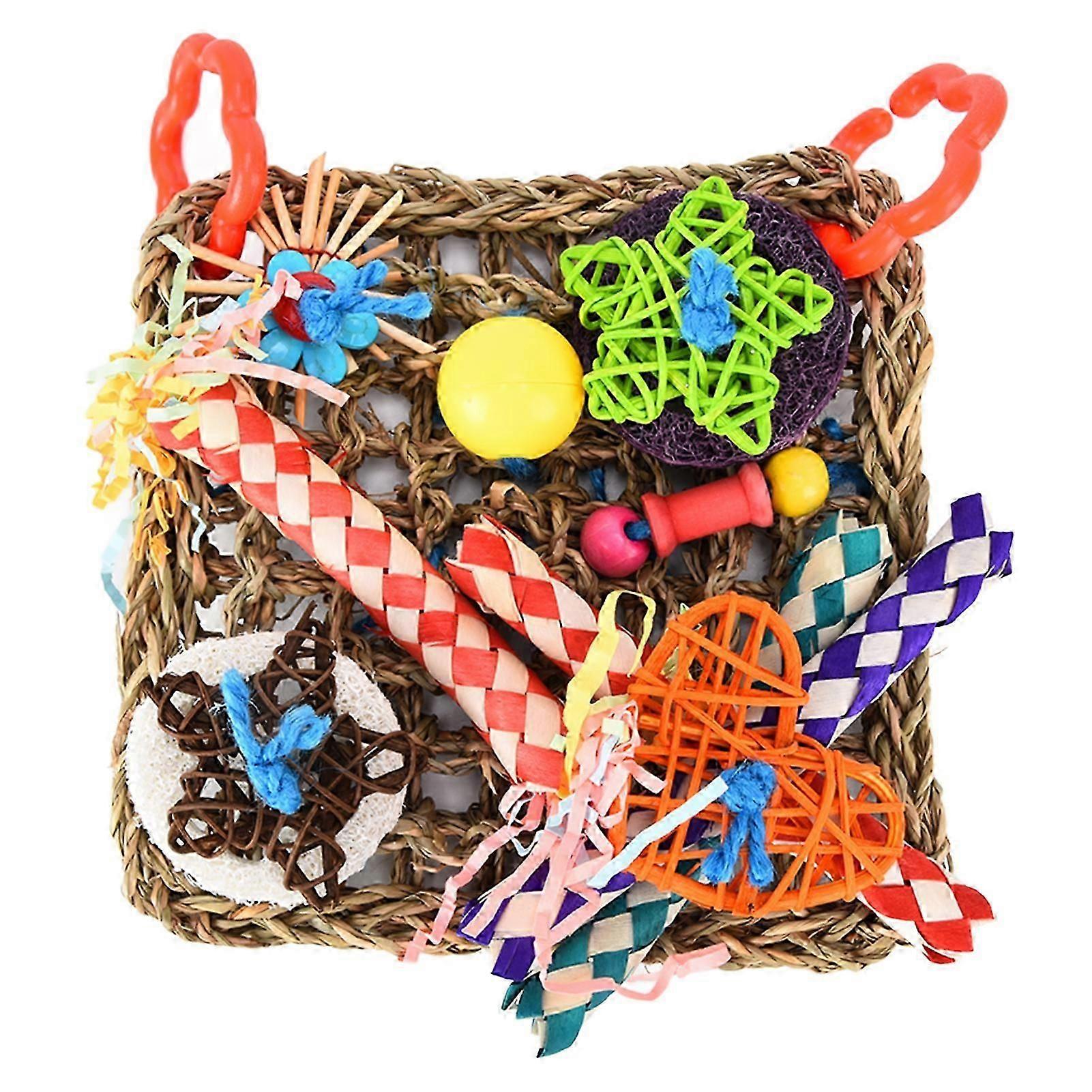 Bird Climbing Net Colorful Loofah Parrot Chewing Toy for Pet Birds Little Parrots