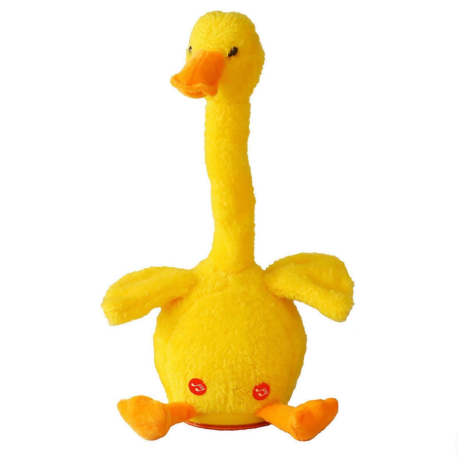 Canard jaune jouets en peluche imitant le frétillement dansant Jouets électriques Animal lumineux pour poupée Décoration de fête intéressante