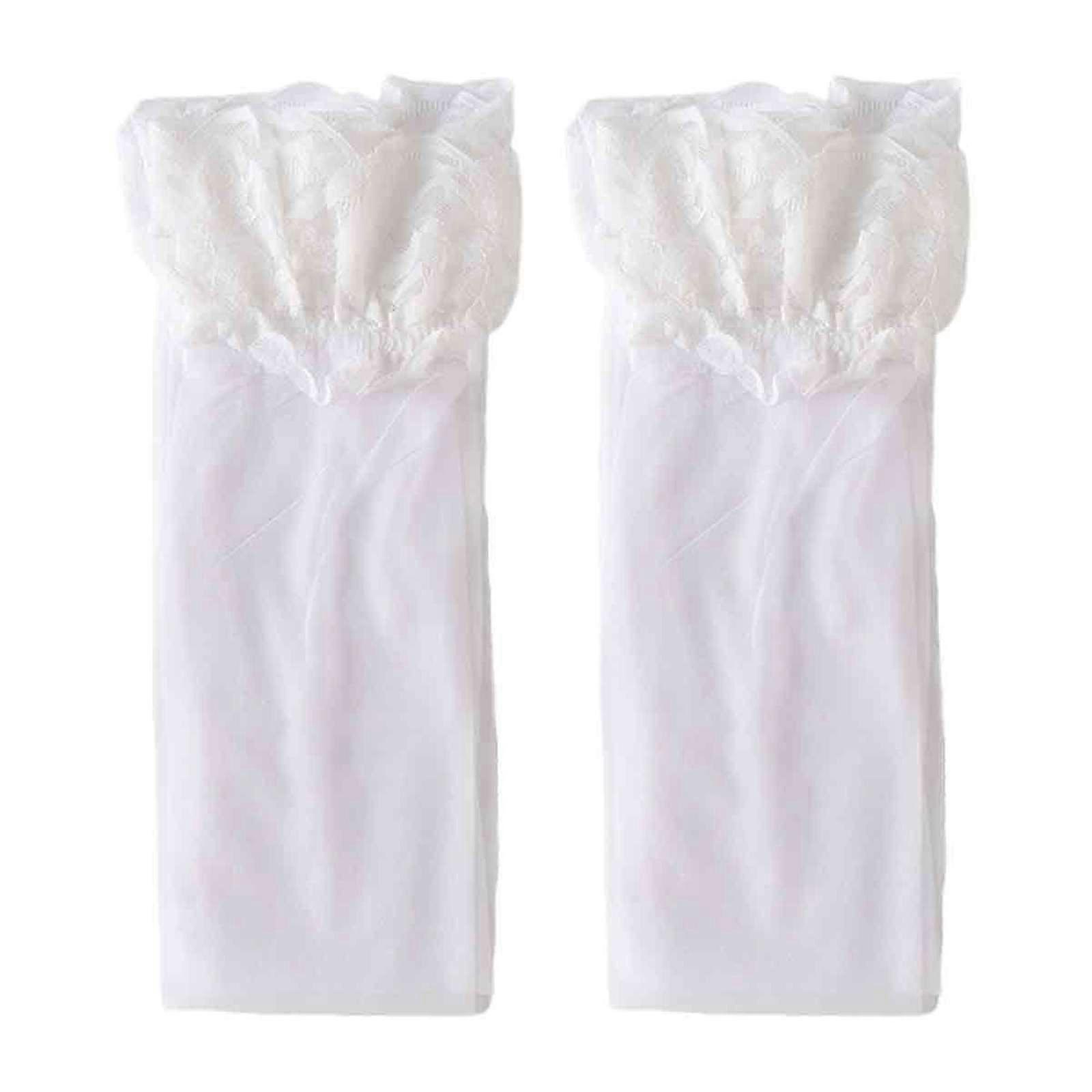 2ks čipkované podkolienky - biele