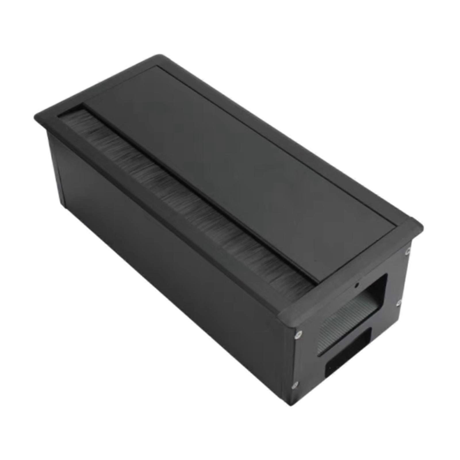 Rectangular Wire Organizer Heavy Duty Space Saving Compact Desk Cord Grommet Black