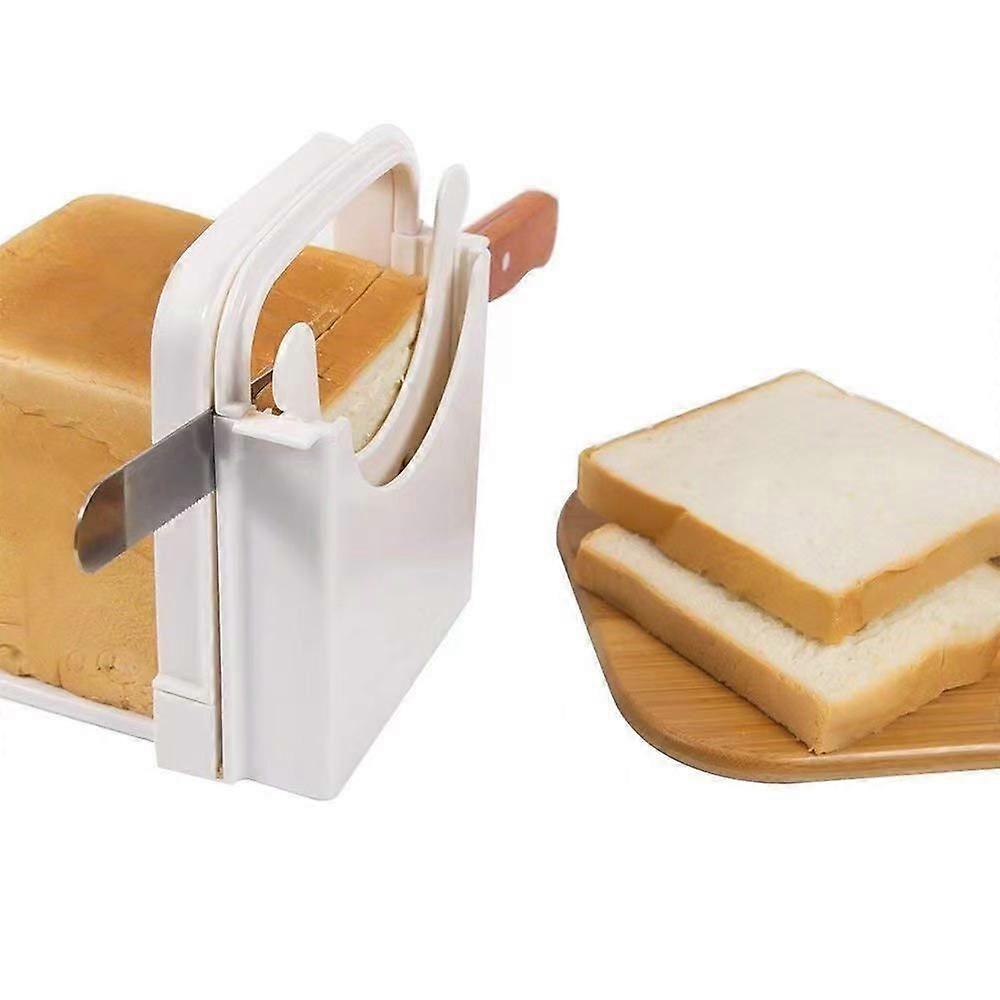 Bread Slicer for Homemade Bread, PERFETSELL 4 Thickness Adjustable Loaf Cutter Machine Foldablebrown