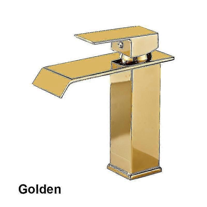 Miscelatore da bagno in ottone nero e oro di alta qualità Rubinetto a cascata in acciaio inossidabile Rubinetto del bacino alto