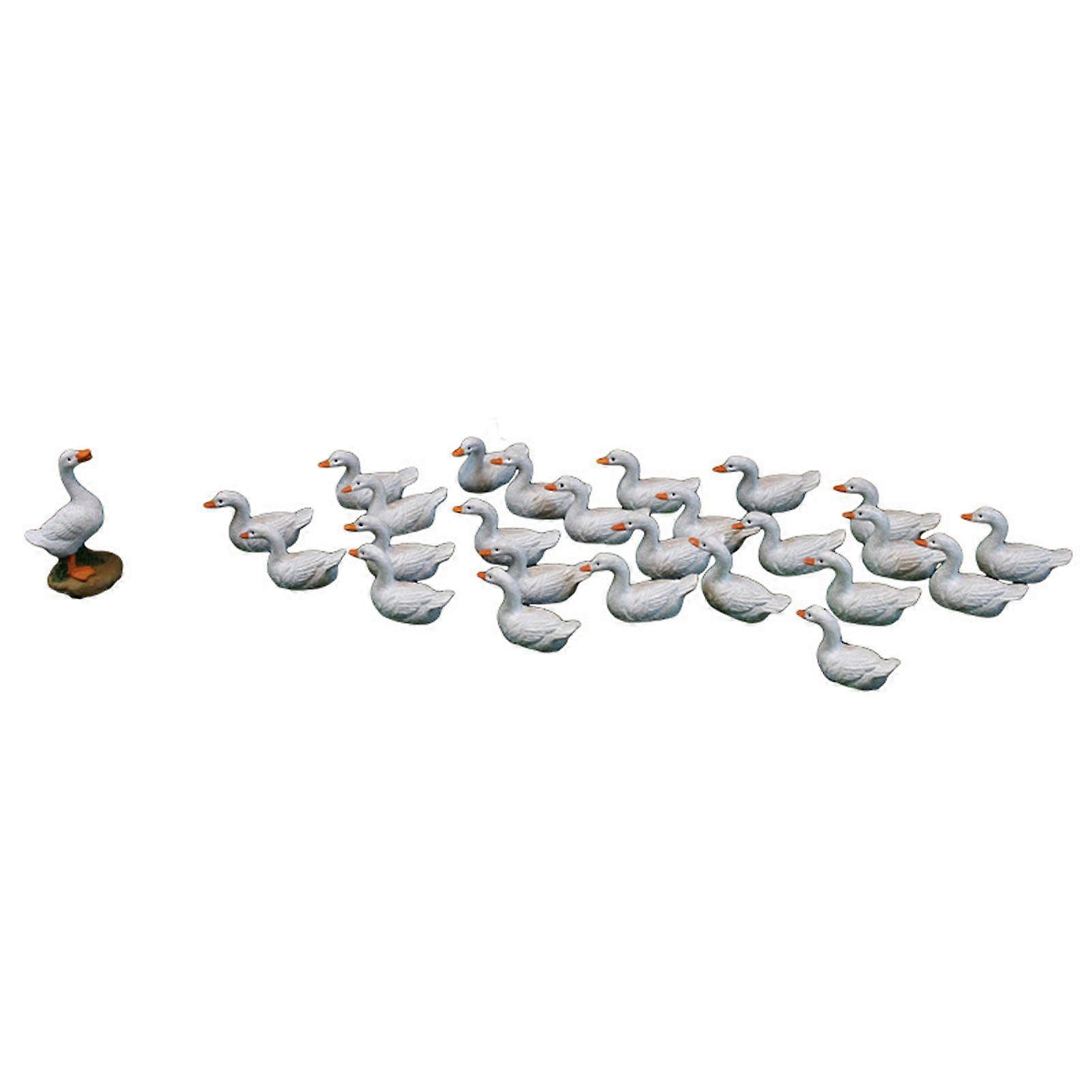 26Pcs Duck Figurines Simulation Micro Landscape Resin Miniature Ornament Duck Figures Miniatures Garden Supplies