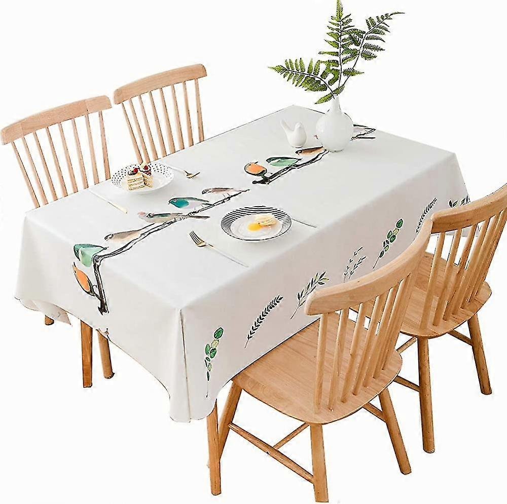Wipeable Table Cloth White Background Rectangular Pvc Plastic Wipe Clean Acsergery Gift 137*185cm