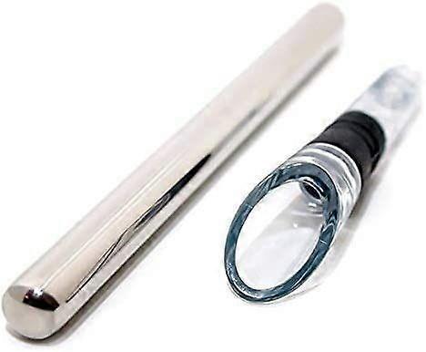 ワインを冷たく保ちましょう!3-in-1ワインチラースティック-ステンレス鋼ワインボトルクーラー-冷凍スティック-エアレーターと注ぎ器デカンター付き-赤とW用