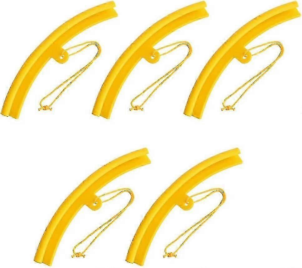 Set med 5 bilfälgskydd, bildäcksbytarskydd, för alla standardmonteringsjärn (gul)