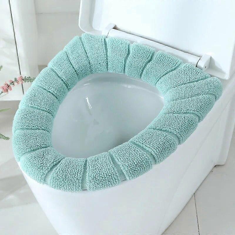 Bathroom Toilet Seat with Handle Closestool Washable Soft Winter Warmer Mat Pad Cushion O-shape Toilet Seat Bidet Covers