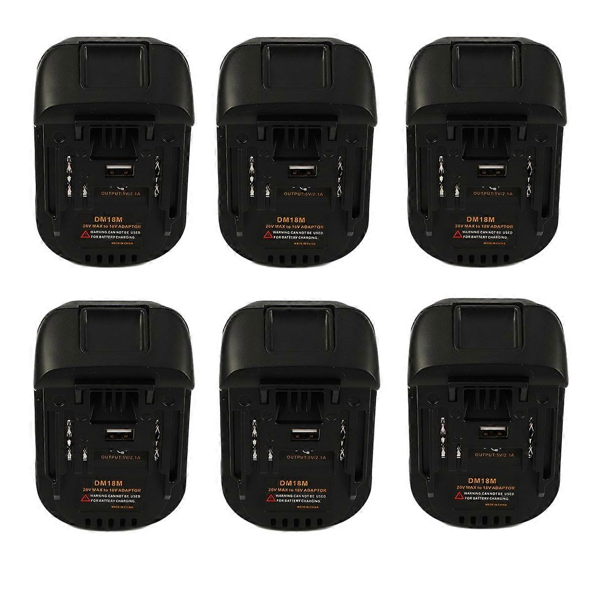 6X 20V to 18V Battery Conversion Dm18M Li-Ion Charger Tool Adapter for Bl1830 Bl1850 Batteries
