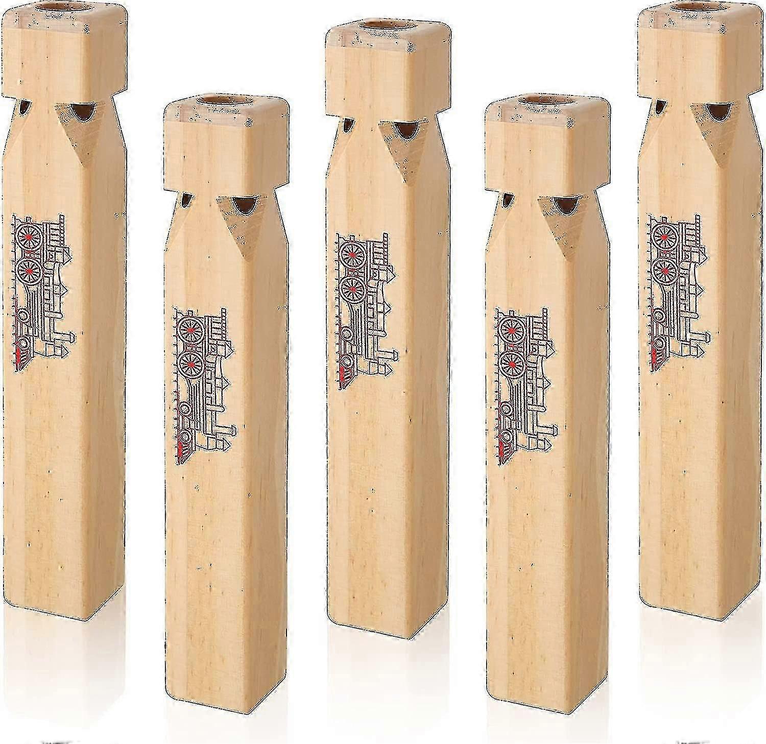 5件实木火车哨子4吨角色扮演爱好者木哨玩具哨子