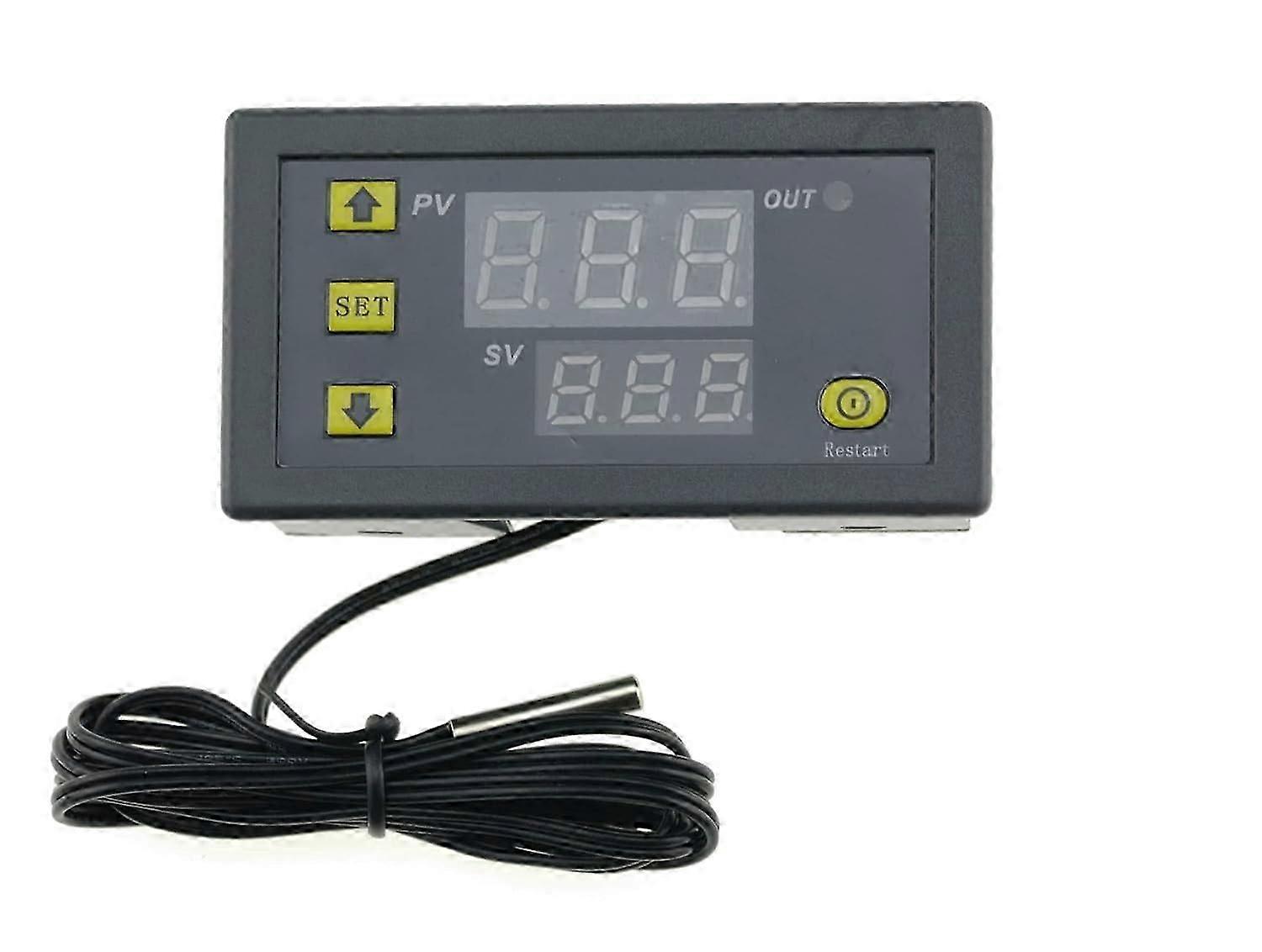 High Accuracy Digital Temperature Controller Temp Alarm Thermostat DC 12V 20A LCD for Cooling Heating Meter