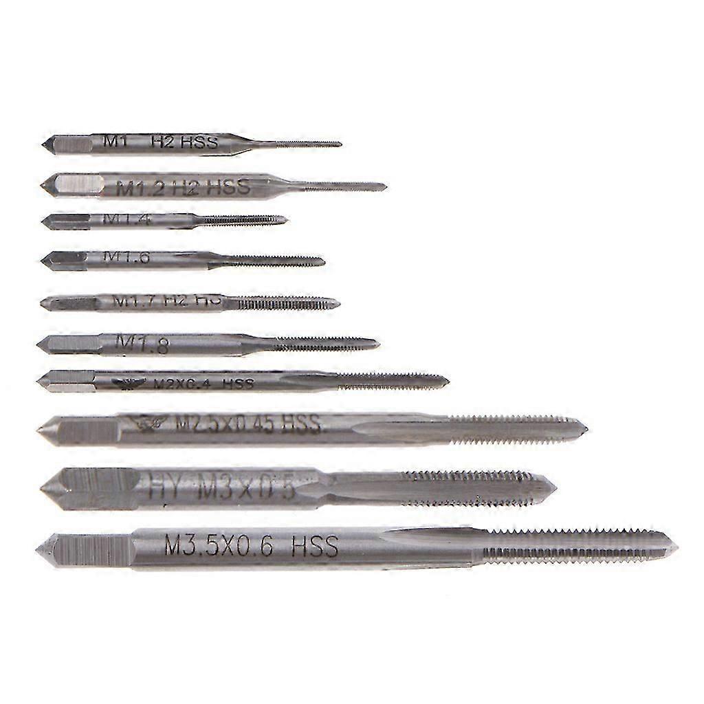 10Pcs M1 To M3.5 Machine Hand Tap Set HSS Thread Wire Tapping Threading Taps